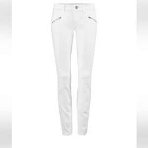 Cabi white zip skinny jeans- size 6-curvy